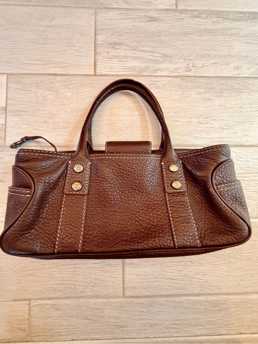 Michael Kors Chocolate Brown Pebbled Leather Satchel